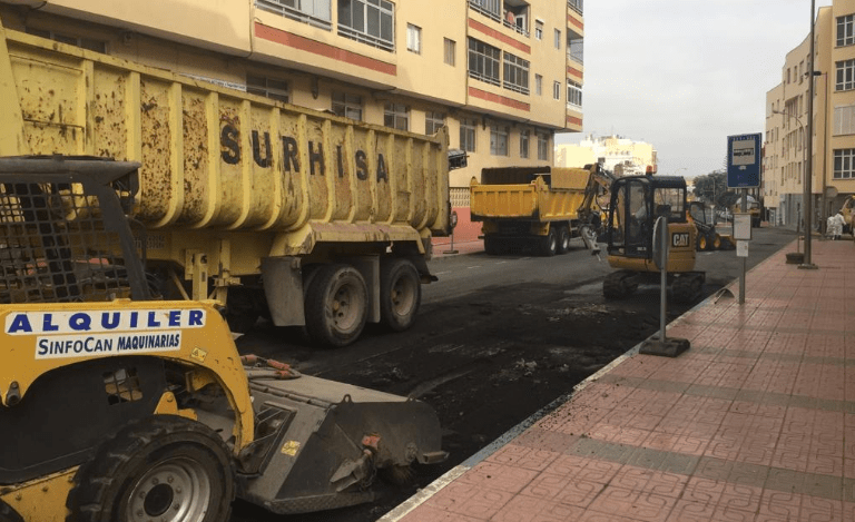 Imagen de los trabajos en la calle Ocho de Marzo (Foto TA)